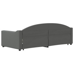 Lit de jour avec gigogne sans matelas gris foncé 90x200 cm 