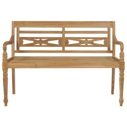 Banc Batavia avec coussin vert vif 120 cm Bois de teck massif 