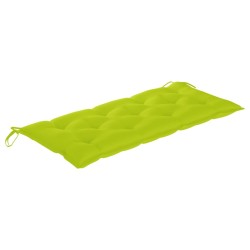 Banc Batavia avec coussin vert vif 120 cm Bois de teck massif 