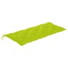 Banc Batavia avec coussin vert vif 120 cm Bois de teck massif 
