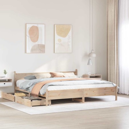 Cadre de lit sans matelas 180x200 cm bois massif de pin 