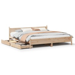 Cadre de lit sans matelas 180x200 cm bois massif de pin 