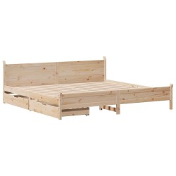 Cadre de lit sans matelas 180x200 cm bois massif de pin 