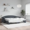 Lit de jour avec gigogne sans matelas gris foncé 90x190 cm 