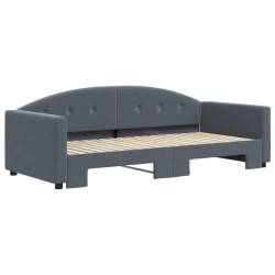 Lit de jour avec gigogne sans matelas gris foncé 90x190 cm 
