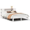 Lit bibliothèque sans matelas blanc 120x200 cm bois pin massif 