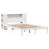 Lit bibliothèque sans matelas blanc 120x200 cm bois pin massif 