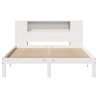 Lit bibliothèque sans matelas blanc 120x200 cm bois pin massif 