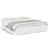 Cadre de lit avec tiroirs sans matelas blanc 200x200 cm 