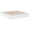 Cadre de lit avec tiroirs sans matelas blanc 200x200 cm 
