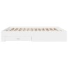 Cadre de lit avec tiroirs sans matelas blanc 200x200 cm 