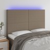 Tête de lit à LED Taupe 144x5x118/128 cm Tissu 