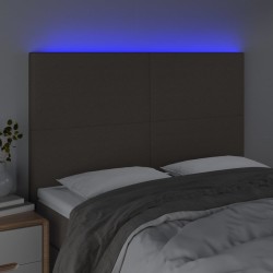 Tête de lit à LED Taupe 144x5x118/128 cm Tissu 