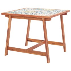 Table à manger de jardin 88x88x75 cm plateau carrelage 