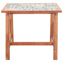 Table à manger de jardin 88x88x75 cm plateau carrelage 
