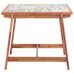 Table à manger de jardin 88x88x75 cm plateau carrelage 