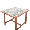 Table à manger de jardin 88x88x75 cm plateau carrelage 