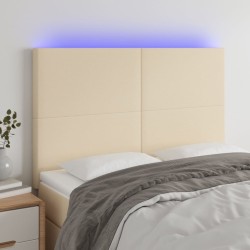 Tête de lit à LED Crème 144x5x118/128 cm Tissu 
