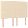 Tête de lit à LED Crème 144x5x118/128 cm Tissu 