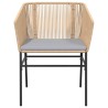 Ensemble à manger jardin coussins 3pcs marron poly rotin verre 