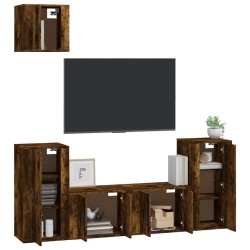 Ensemble de meubles TV 5 pcs Chêne fumé Bois d'ingénierie 