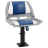 Ensemble de sièges de bateau pliables 4 pcs bleu et blanc 