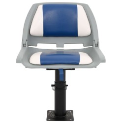 Ensemble de sièges de bateau pliables 4 pcs bleu et blanc 