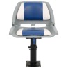 Ensemble de sièges de bateau pliables 4 pcs bleu et blanc 