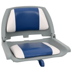 Ensemble de sièges de bateau pliables 4 pcs bleu et blanc 