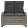 Banc inclinable de jardin avec coussins gris résine tressée 