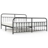 Cadre de lit métal sans matelas avec pied de lit noir 200x200cm 