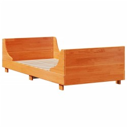 Cadre de lit sans matelas cire marron 90x190 cm bois pin massif 