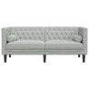 Canapé Chesterfield avec traversins 2 places gris clair velours 