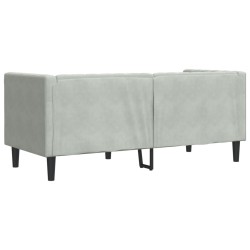 Canapé Chesterfield avec traversins 2 places gris clair velours 