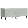 Canapé Chesterfield avec traversins 2 places gris clair velours 