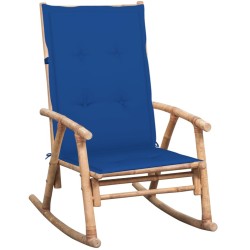 Chaise à bascule avec coussin Bambou 