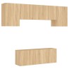 Unités murales TV 6 pcs chêne sonoma bois d'ingénierie 