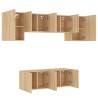Unités murales TV 6 pcs chêne sonoma bois d'ingénierie 
