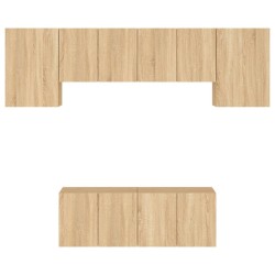 Unités murales TV 6 pcs chêne sonoma bois d'ingénierie 