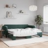 Lit de jour avec gigogne sans matelas vert foncé 80x200 cm 