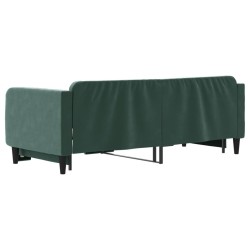 Lit de jour avec gigogne sans matelas vert foncé 80x200 cm 