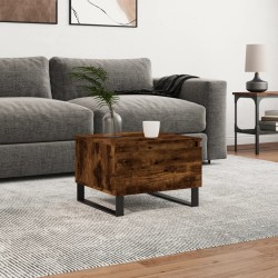 Table basse chêne fumé 50x46x35 cm bois d'ingénierie 