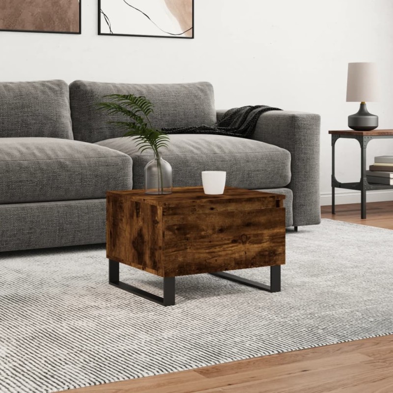 Table basse chêne fumé 50x46x35 cm bois d'ingénierie Table basse chêne fumé 50x46x35 cm bois d'ingénierie