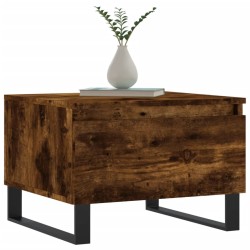 Table basse chêne fumé 50x46x35 cm bois d'ingénierie 