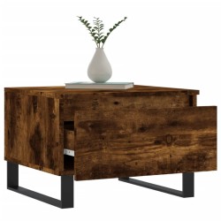 Table basse chêne fumé 50x46x35 cm bois d'ingénierie 