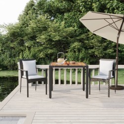 Ensemble à manger de jardin avec coussins 3 pcs Noir 