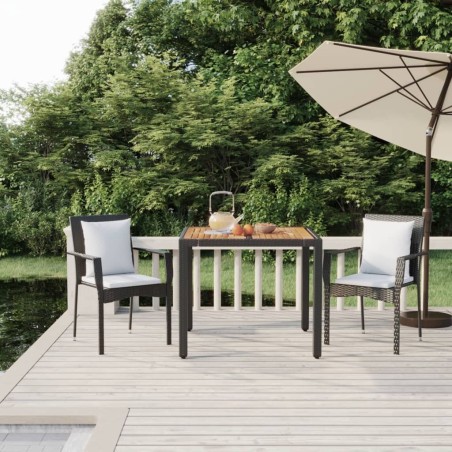 Ensemble à manger de jardin avec coussins 3 pcs Noir 