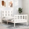 Cadre de lit sans matelas blanc 100x200 cm bois de pin massif 