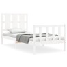 Cadre de lit sans matelas blanc 100x200 cm bois de pin massif 