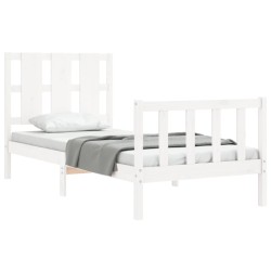 Cadre de lit sans matelas blanc 100x200 cm bois de pin massif 